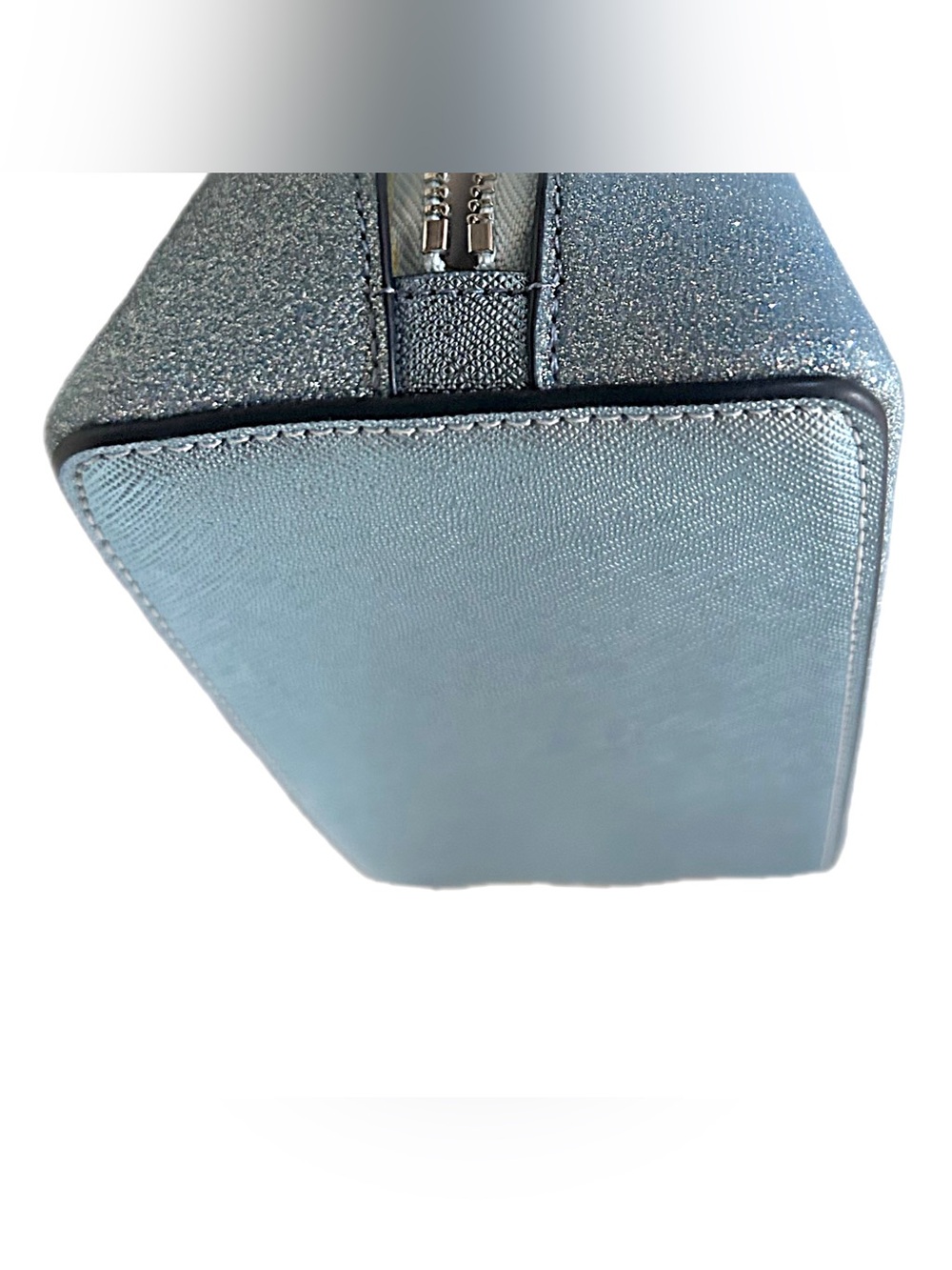 Kate Spade ♠️ Sparkle Cosmetic Bag in Frosty Sky Light Blue - Picture 9 of 11